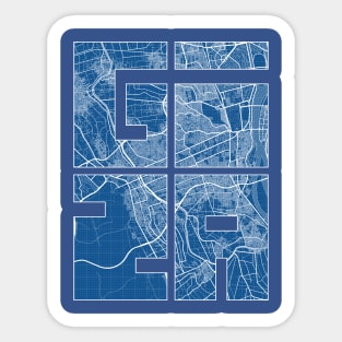 Giza, Egypt City Map Typography - Blueprint Sticker